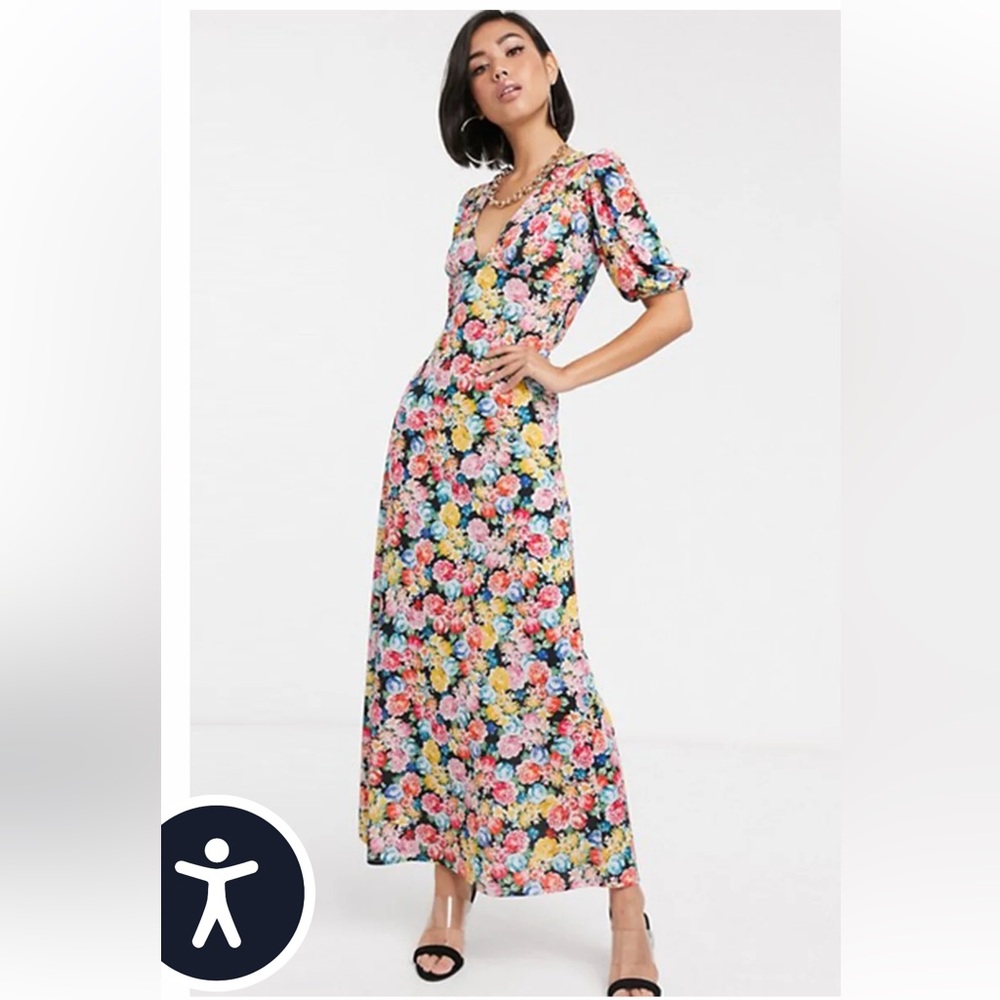 ASOS Maxi floral Tea Dress with Strappy Back, Size 8
